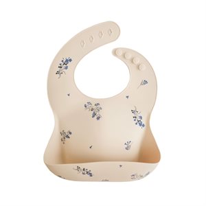 Mushie Silicone Bib - Lilac Flowers